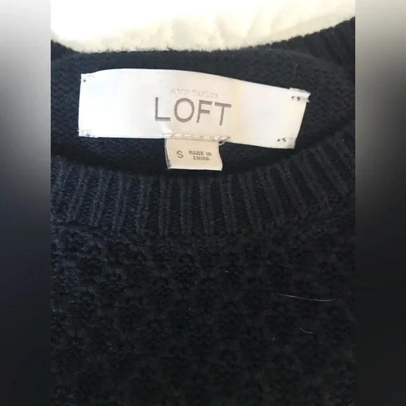 Loft Black Ruffle-Yoke Sweater - Picture 3 of 6